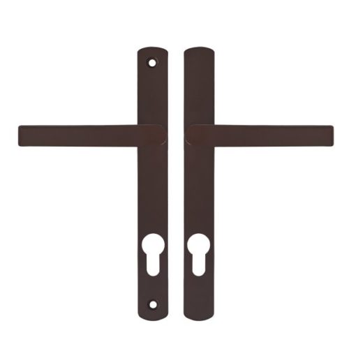 Булат  Комплект ручек для узкопрофильных дверей РФ 85.25.01.8017 УРАЛ (коричневый) с пружиной