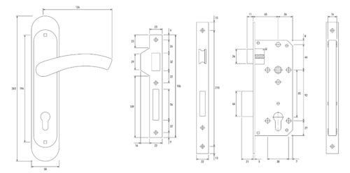 PALLADIUM Замок врезной ЗВ 1852 AB (бронза)