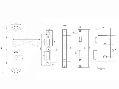 PALLADIUM Замок врезной ЗВ AL 1613 АВ