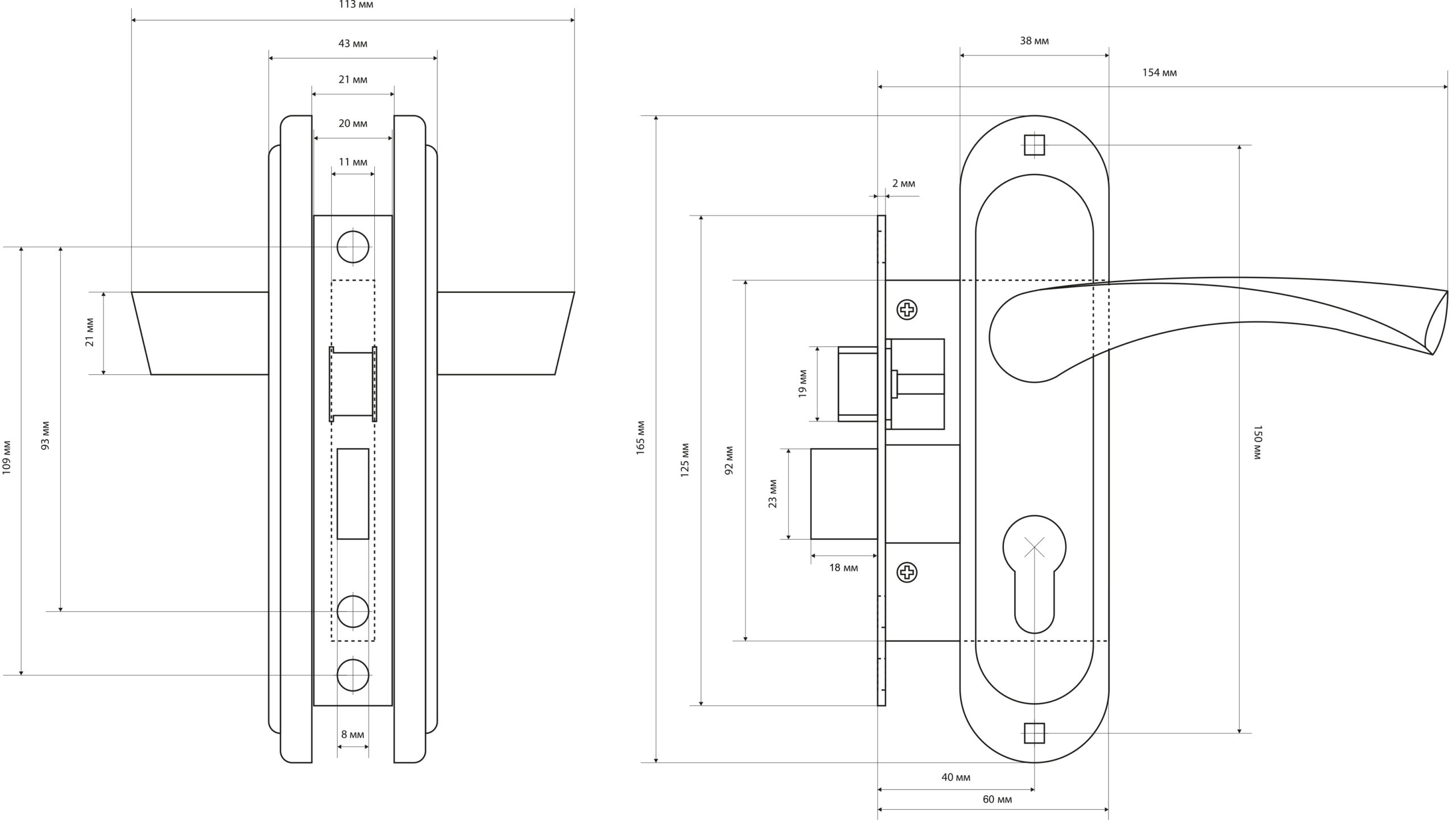 Стандарт Замок врезной 103/50В АС (ст. медь) Стандарт Замок врезной 103/50В АС (ст. медь)