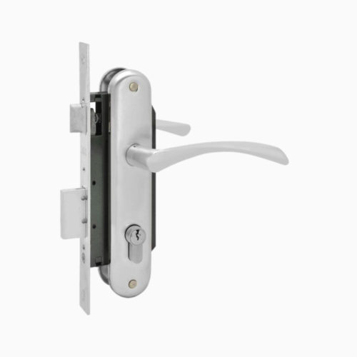 Н-М  Замок врезной N100-70 Л (матовый хром)