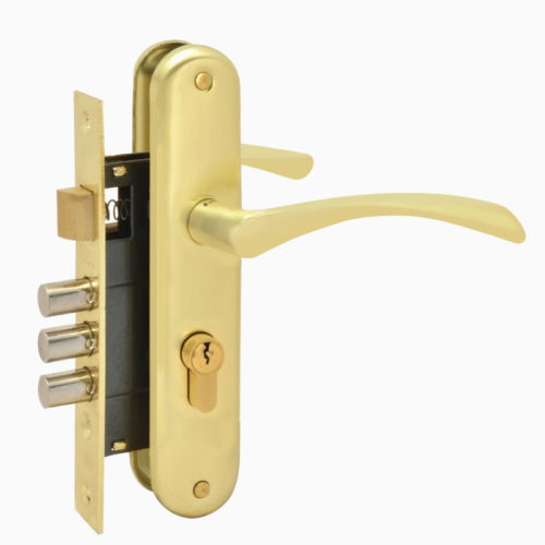 Н-М  Замок врезной 100-62мм (золото)