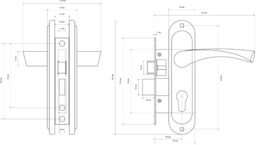 Стандарт  Замок врезной 132/50В АС (ст. медь)