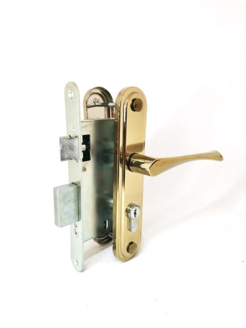 Замок врезной Омега ЗВ 7 (золото-лак)