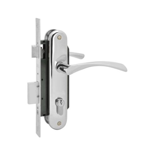 Н-М  Замок врезной N100-70 Л (хром)