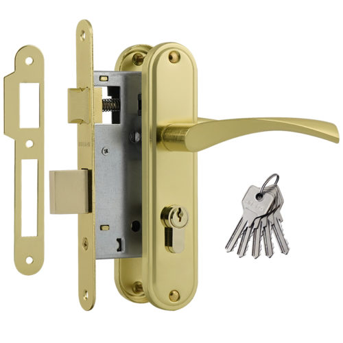 Н-М  Замок врезной 700А-55 мм (золото)