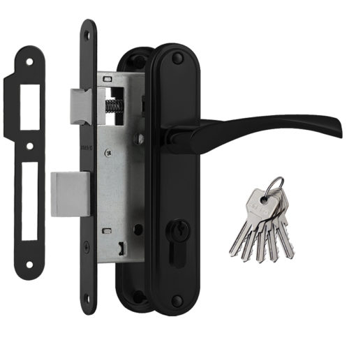 Н-М  Замок врезной 700А-55 мм (чёрный)