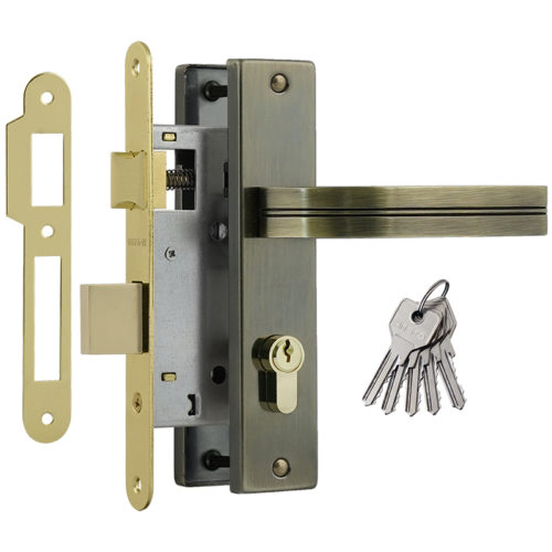 Н-М  Замок врезной 706К-55 мм (старая бронза)