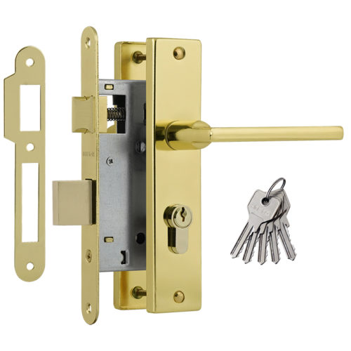 Н-М  Замок врезной 708К-55 мм (золото)