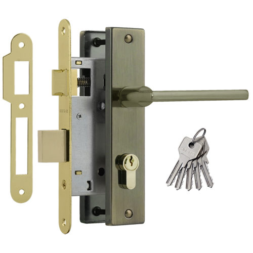 Н-М  Замок врезной 708К-55 мм (старая бронза)