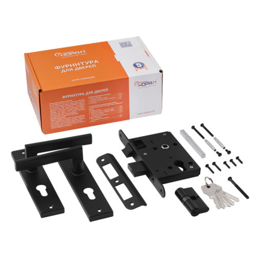 Н-М  Замок врезной 708К-55 мм (чёрный)