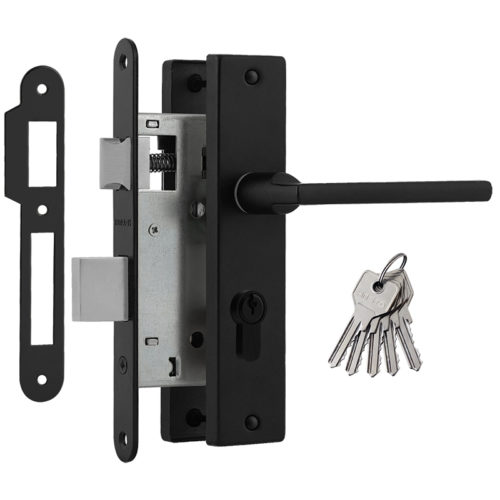 Н-М  Замок врезной 708К-55 мм (чёрный)