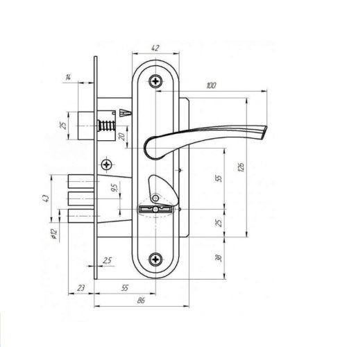 Замок врезной Зенит ЗВ 4-3.03 Р (бронза) г.Димитровград