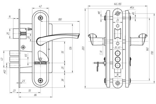 Замок врезной Зенит ЗВ 9-4.2 (бронза) г.Димитровград