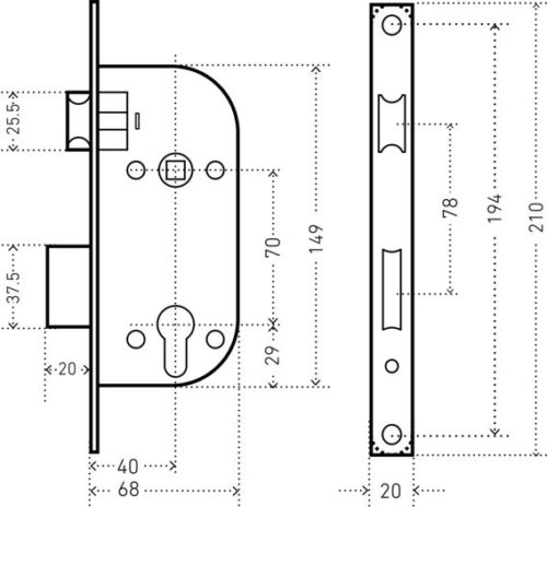 Аллюр  Замок врезной АРТ ЗВ4-70.06 ОВ (ст.бронза)