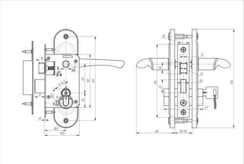Замок врезной Зенит ЗВ 4-50.01 (медь) г.Димитровград
