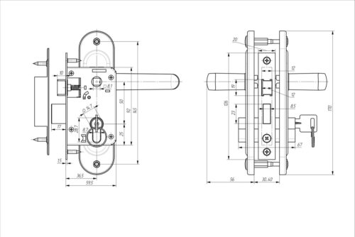 Замок врезной Зенит ЗВ 4-50.02 (бронза) г.Димитровград