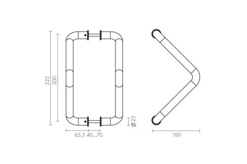 Ручка-скоба РН-2203/25/300/INOX/М8*140