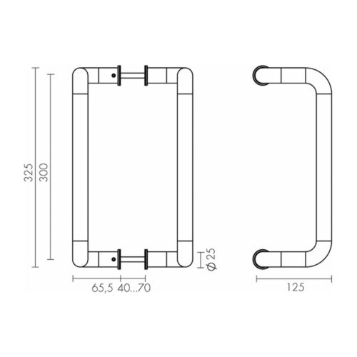Ручка-скоба РН-2205/25/300/INOX/М8*140