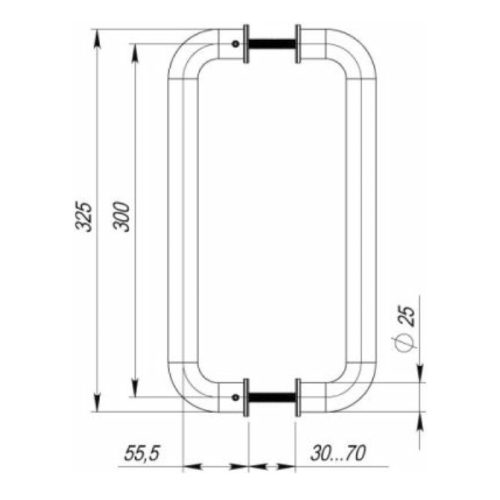 Ручка-скоба РН-2201/25/300/INOX/М8*140