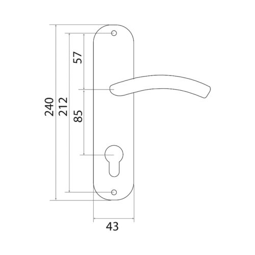 Ручка на ПЛАНКЕ PALIDORE 59 AB (бронза)