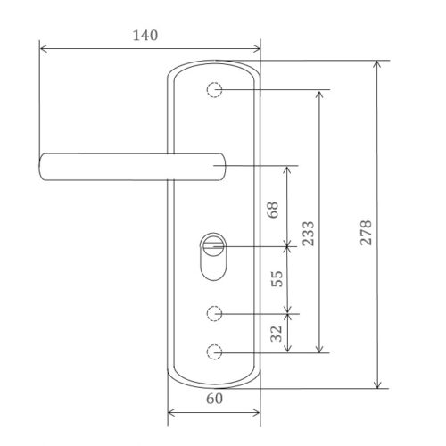 KR-02 Ручка на планке для китайской двери (универсальная)