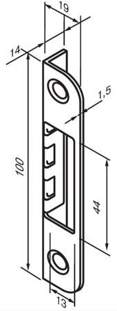 Ответная планка изогнутая 0068 PB (золото)