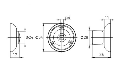 Завертка сантехническая OL SC (матовый хром)
