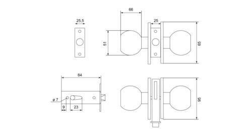 Защелка Arsenal 607AB (бронза) BK (фиксатор)