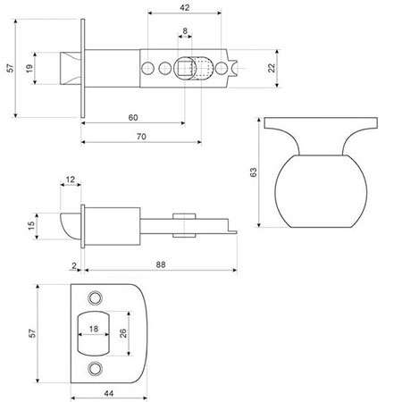 Защелка Arsenal 3091SN (мат. хром) BK (фиксатор)