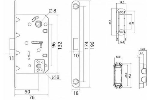 Магнитная защелка под с/у завертку, L 3090 BH (чёрный никель)