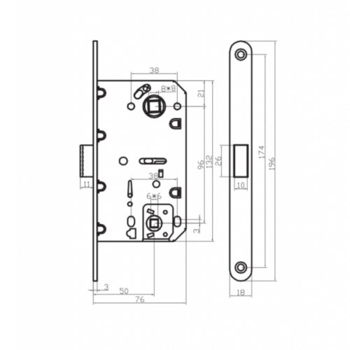 Магнитная защелка под с/у завертку, L 3090 BLACK (чёрный)