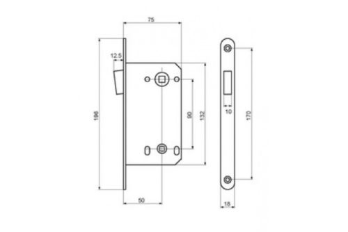 Магнитная защелка под с/у завертку, L 2090 PC (хром)