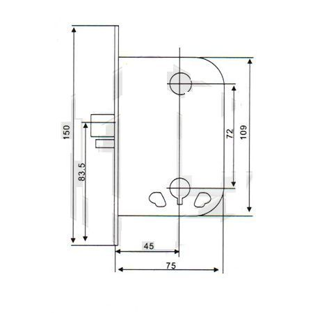 Замок врезной 2014 РC (хром)