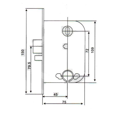 Замок врезной 2018 PB (золото)
