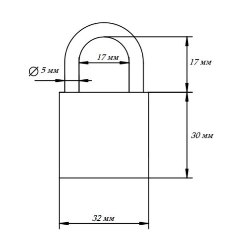 Замок навесной MV-01-32