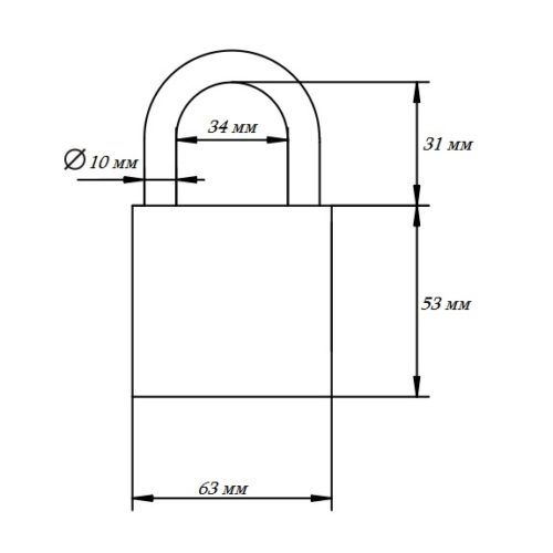 Замок навесной MV-01-63