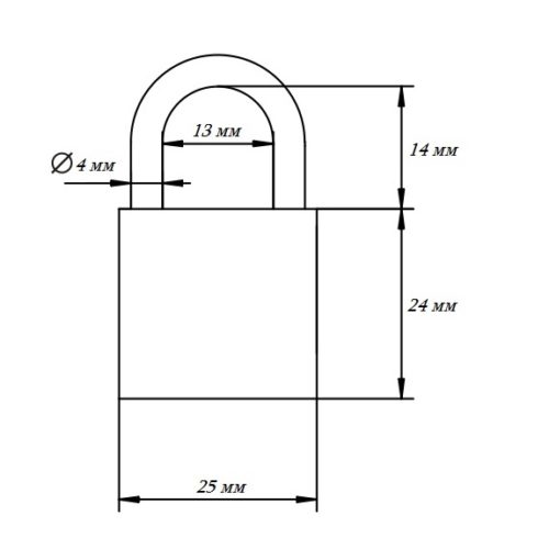 Замок навесной MV-01-25