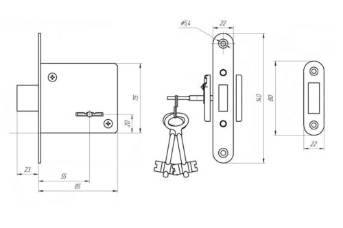 Замок врезной ЗВ 8-6А г.Ижевск