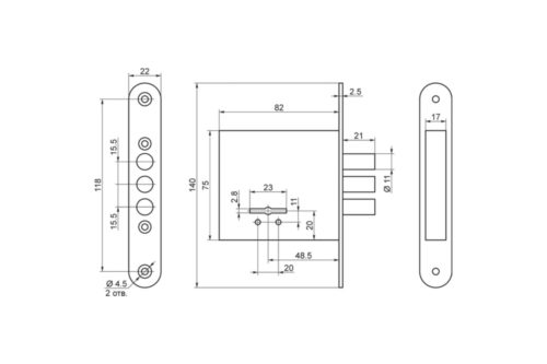 Замок врезной 76600 САМ 8-4 (ЗВ8-4С/13) г.Рязань