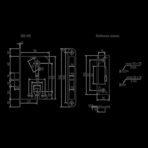 Н-М  Корпус замка КЗВ-118 (латунь) под цилиндр