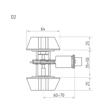 Н-М  Замок врезной D2 (хром) (ключ/ключ)