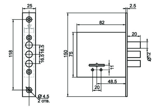 Замок врезной BORDER 76314 8-8 (ЗВ8-8У/13) г.Рязань