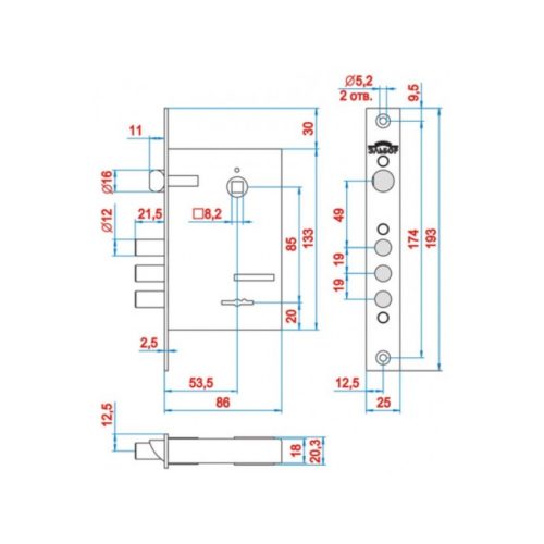 Замок врезной ReX.1.7 (аналог 1.04.27)