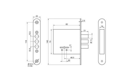 Замок врезной 76300 САМ 8-8 (ЗВ8-8У/13)  г.Рязань