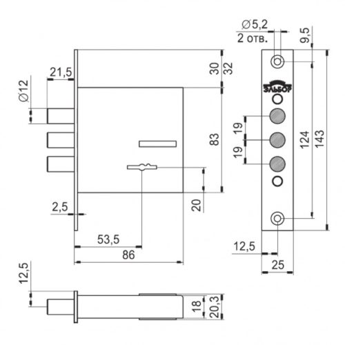 Замок врезной ReX.1.4 (аналог 1.04.04)