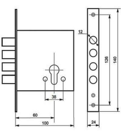 Корпус замка 2514Ц-4р  Master-Lock