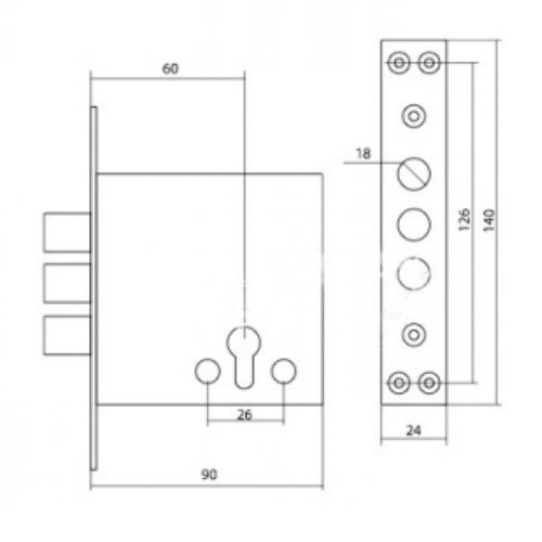 Корпус замка 28155Ц-3р (верхний СТОП)  Master-Lock