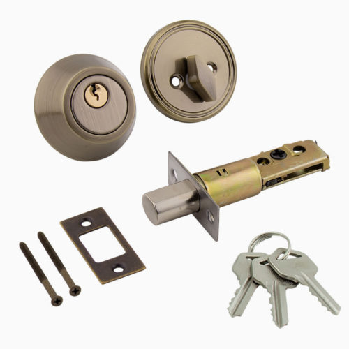 Замок врезной D1 ключ/вертушка AB (бронза) MARLOK