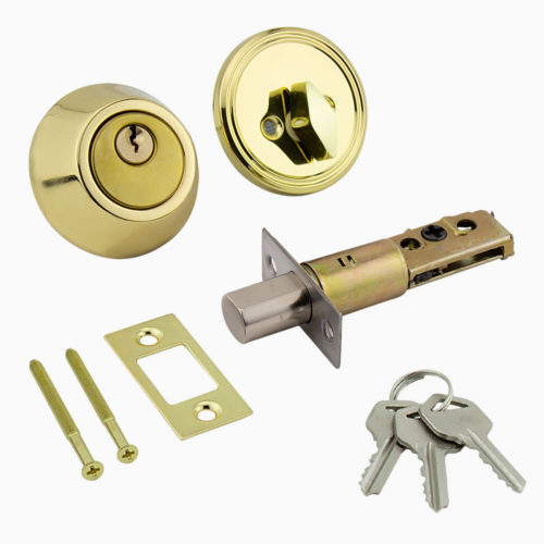 Замок врезной D1 ключ/вертушка PB (золото) MARLOK